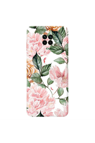 Other Xiaomi Redmi Note 9S Pink rose and laves Transparent Silicone TPU Θήκη