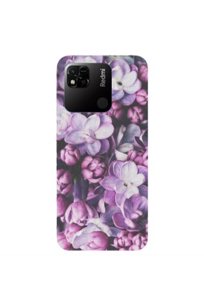 Other Xiaomi Redmi 10A Purple Flowers Transparent Silicone TPU Θήκη
