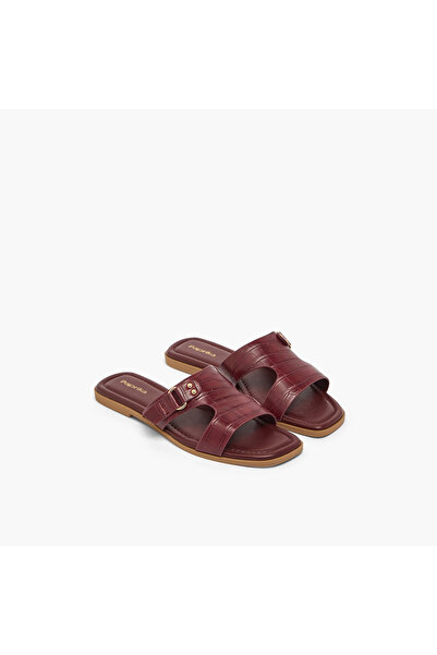 Paprika Women Buckle Accent Flat Sandals
