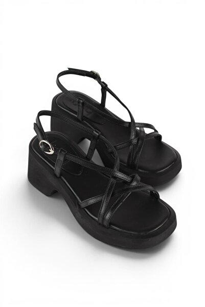 luuq shoes Delori̇n Genuine Leather Strap Thick Sole Women's Daily Sandals