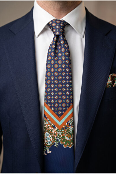CROATE Luxury Collection Printed Men's Tie |   Navy Blue