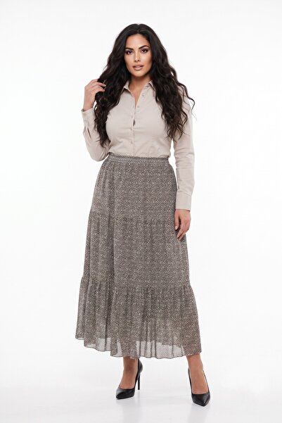 BAGLAN Women's Chiffon Long Elastic 3-Piece Skirt Bgl-St05589