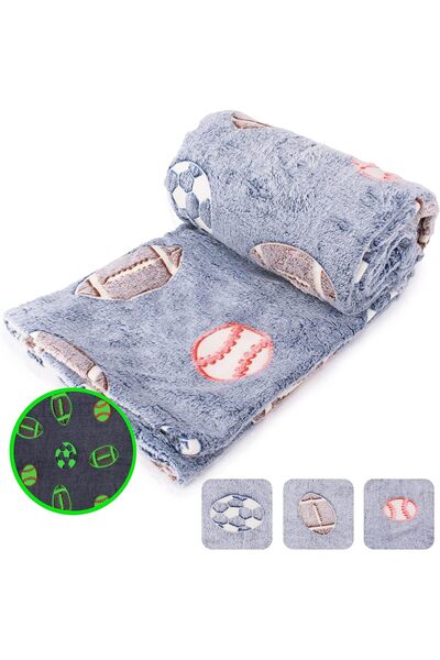 Arabest Glow in The Dark Blanket,Super Soft,Sports Designed Kids Toddler Blan...