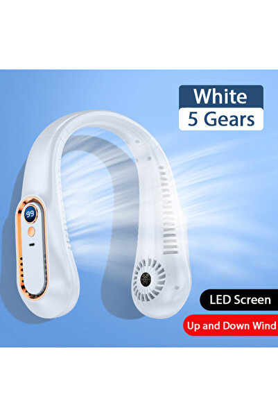 choice2 مروحة رقبة بيضاء بخمس سرعات، شاشة LED، دوران 360 درجة °   مروحة محمول...