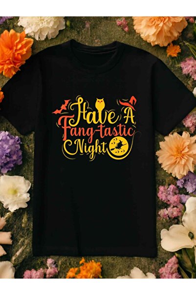 212Wear تي شيرت نسائي - طباعة خفاش مصاص دماء بتصميم "Have A Fang-tastic Night...