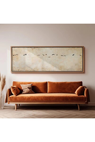dekorodam Ahşap Çerçeveli Panoramik Oturma Odası Salon Tablosu