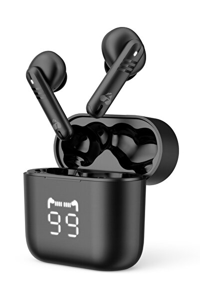 POWERTECH earphones με θήκη φόρτισης PT-1227, TWS, ENC, 30/480mAh, μαύρα