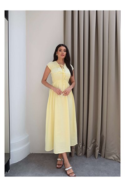 ESRAHELVACI Zero Sleeve Dress with Elastic Waist
