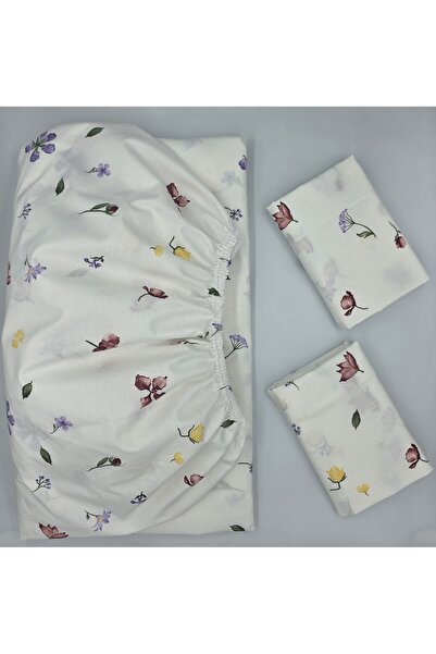 pınarhome collectıon 100% Cotton Fabric Elastic Bed Sheet+Pillowcase for Padd...