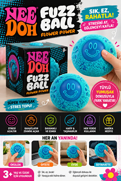 Firsatkolay Fuzz Ball Kadife Dokulu Sukuşi NeeDoh Stres Topu Squishy Oyuncak ...