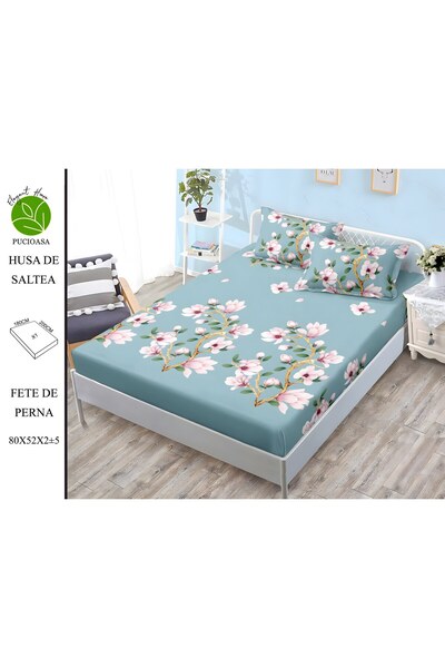naniland.ro Husă de Pat Finet 2 Persoane 3 Piese cu Elastic 180x200 cm, Model...