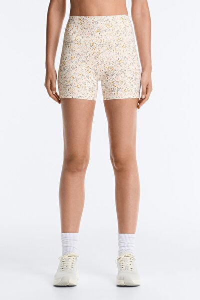 Oysho Çiçekli 10 cm High Rise Comfortlux Hot Pant