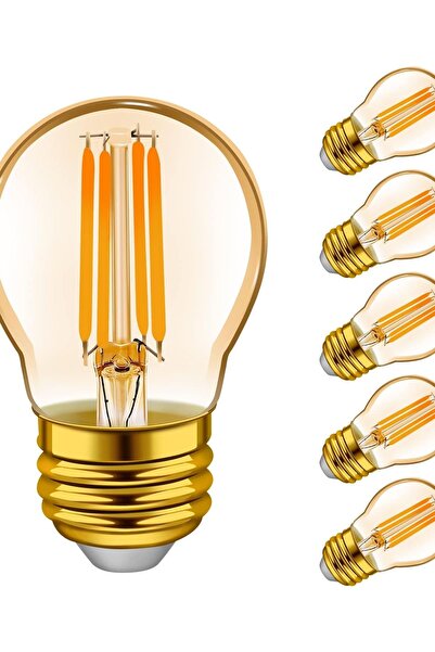 OEM Bec LED Vintage Filament E27 Căldură 6 Bucăți Chihlimbar P45 G45