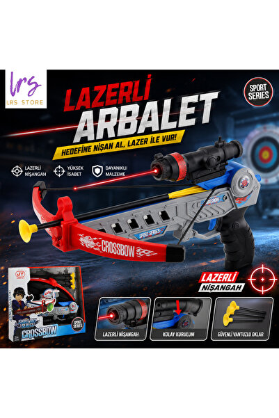 LRS STORE Yüksek Kalite Lazerli Oyuncak Arbalet Vantuzlu Oklu Tatar Yayı Atış...