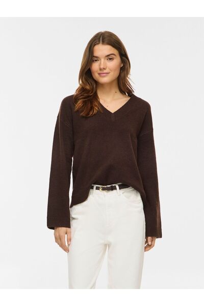 VILA Strickpullover VILIGA V-Ausschnitt