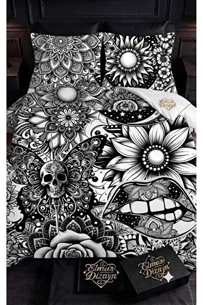 Elmas Dizayn Custom Design Brand Double Duvet Cover Set Organic Satin & Cotto...