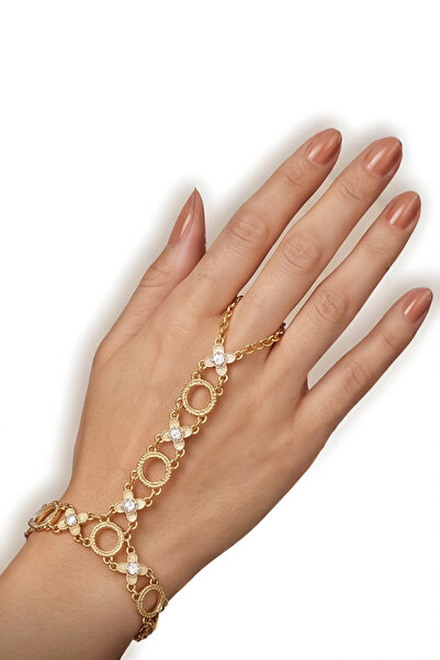 LABALABA Women's Lacquer Gold Color Plated Stone Handheld Shaker