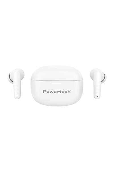 POWERTECH earphones με θήκη φόρτισης PT-1432, True Wireless, 35/300mAh, λευκά