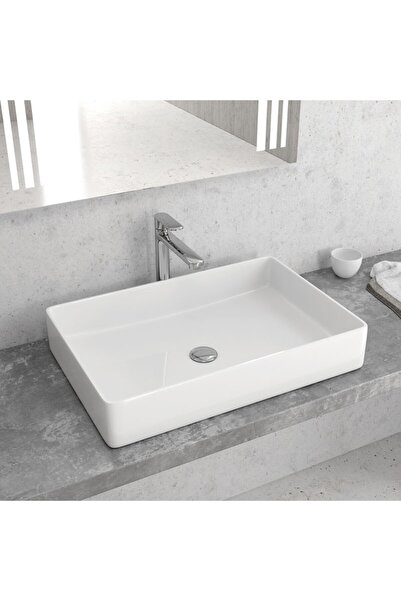 Karag LT2174 Νιπτήρας Επικαθήμενος Λευκό Πορσελάνη
