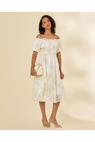 REDTAG Women Ivory Plain Casual Dress
