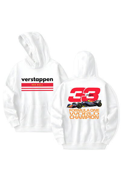 STİL-X Max Verstappen Printed Cotton Long Sleeve Hooded Sweatshirt with 3 Yarns