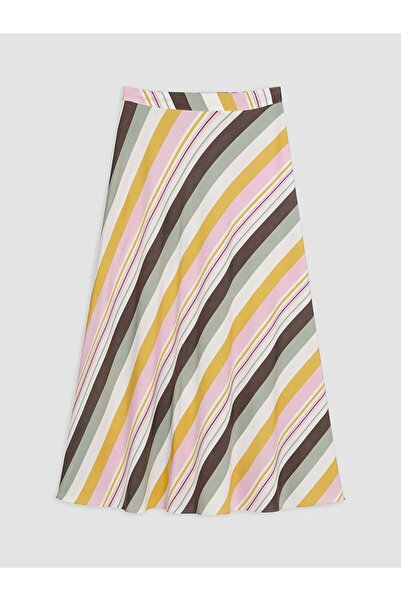 LC Waikiki Lcwaikiki Classic Mixed Waist Zipper Striped A-Line Skirt