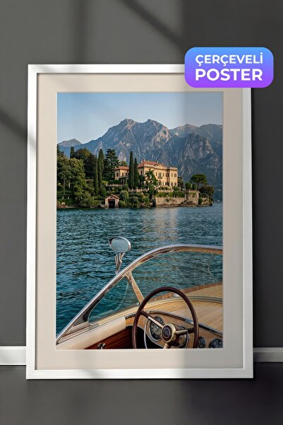 Postifull Lake and Mountain Landscape Poster, White Framed Poster, Old Money ...