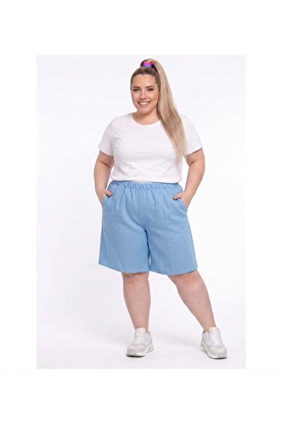 MONAMORE Plus Size Unisex Woven Fabric Shorts