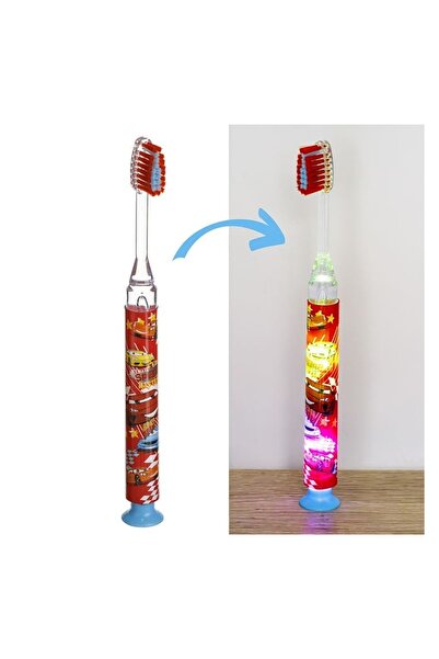 Jumbo Periuță de dinți copii cu lumină flash 2 minute, model Masini, 18 cm, c...