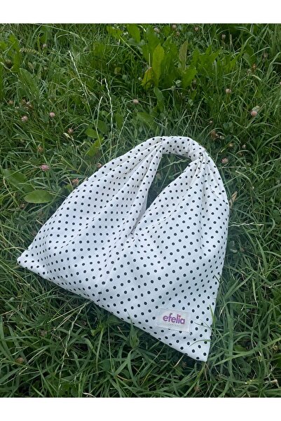 efelia concept Puanti̇ye Canvas Fabric Bag Cloth Bag Handbag Bag Purse White