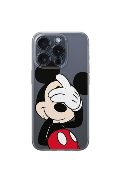 Disney Case Apple iPhone 15 Pro Mickey Partial Print Hiding Transparent