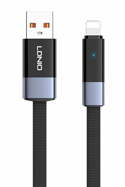 LDNIO καλώδιο Lightning σε USB LS242i, flat, 30W, 480Mbps, 2m, μαύρο