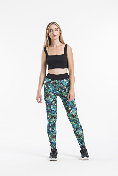 FIRST STYLE Turkish Lekniz Pants with Green Rose Print
