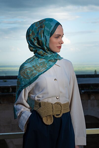 Silk Home Riva Shawl Tencel Spring Blossoms Mint Green