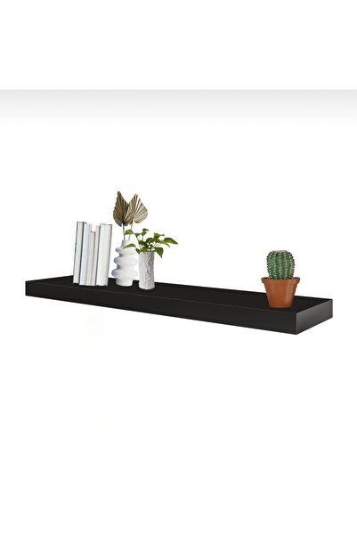 HomeNew Home New 100cm Modern Black Wall Shelf Floating Hidden Mounting Shelf...