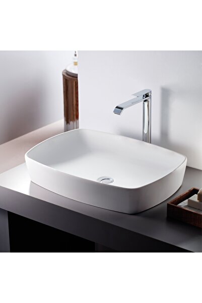 Serel 1633-301 White Matt Hygiene Plus Πορσελάνινος Νιπτήρας Μπάνιου Επιτραπέ...