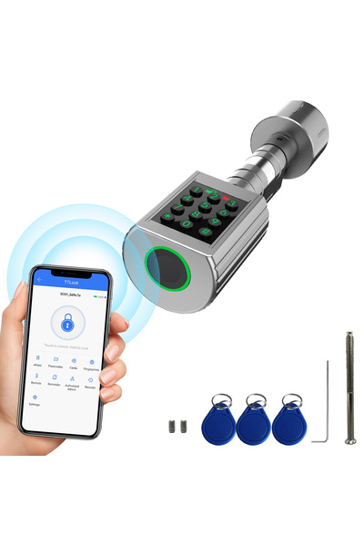 DSKD Smart Bluetooth Fingerprint Handle Lock, compatible with TT LOCK APP, fi...