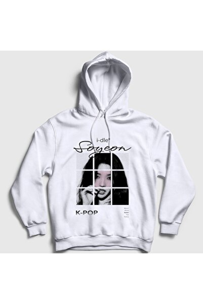Presmono Unisex White Soyeon K-Pop g I-Dle Hooded Sweatshirt 614245Tt