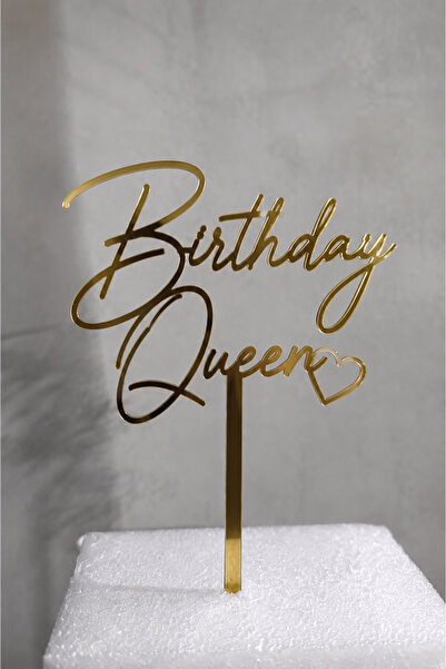 Pleksibu Birthday Queen Gold Cake Topper