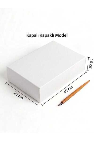 Kutu Ambarı Beyaz Kutu Karton Hediye Kutusu 25x40x10 cm