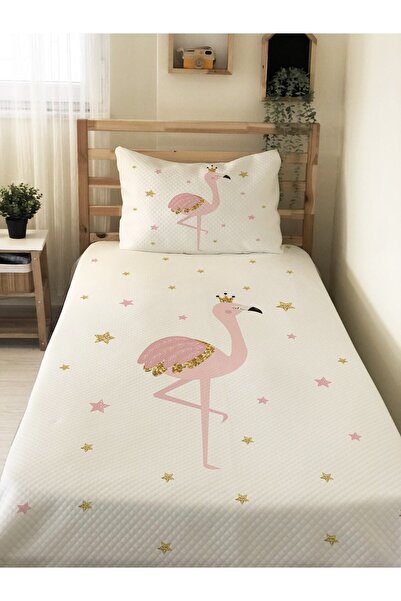 milbaygrup طقم بيكيه فردي مطبوع عليه فلامينجو للأطفال والرضع مقاس 160 × 220 س...