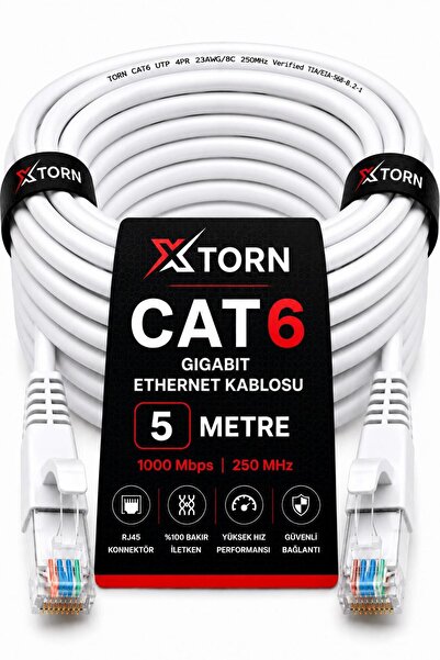 torn كابل إيثرنت CAT6 بطول 5 أمتار RJ45 LAN كابل إنترنت ومودم وراوتر وكمبيوتر