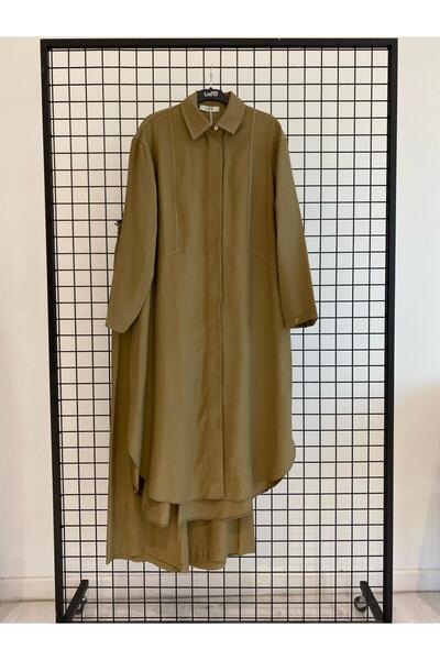 Armine Trend Modal Kumaş Gizli Düğmeli Uzun Tunik ve Pantolon GENİŞ KALIP Yaz...