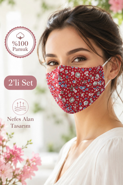 Sacce Scarves&Accessories مجموعة من قناعين للبالغين مصنوعين من القطن بنسبة 10...