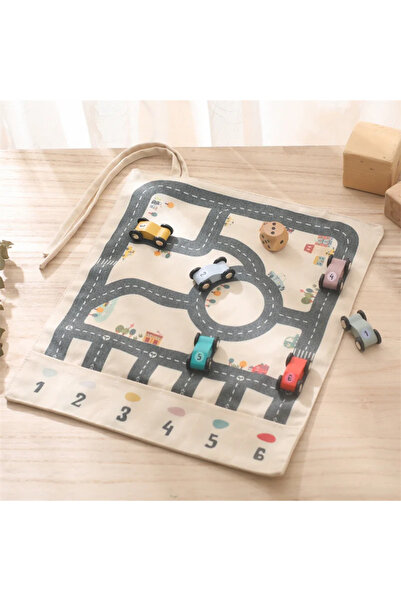 Generic Foldable Wood Canvas Map Play Mat Custom Logo Educational Crawling St...