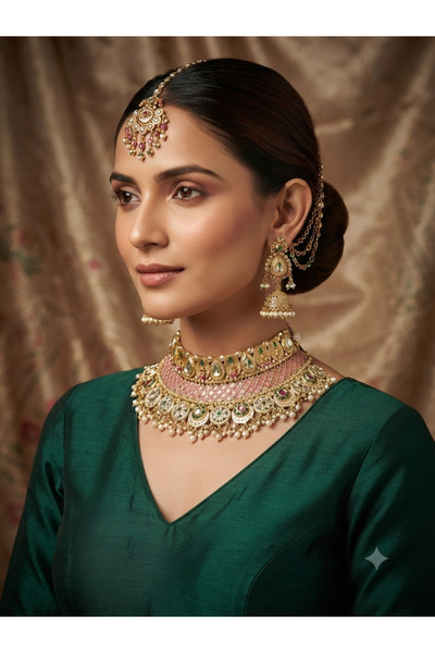 Aashiv's Collection Exotic Indian Design Sparkling Jewelry Set