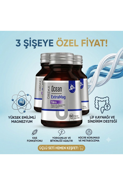 Orzax Ocean Extramag Fibra 60 Tablet 3 Lü Paket