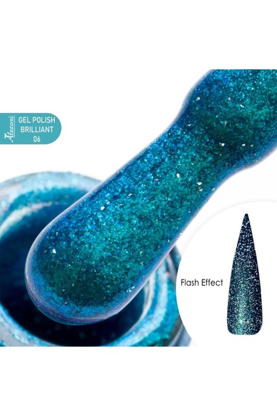 ALEZORI Ημιμόνιμο βερνίκι Gel Λαμπερό 06 (Εφέ Φλας) 15ml