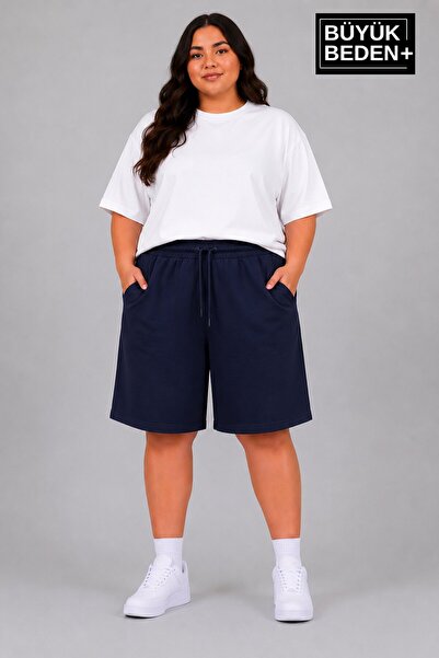 Superlife Süperlife Large Size Women's Lace-Up Shorts Spr26Bsrk592