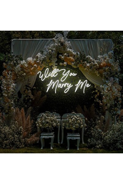 NEON TABELACIM Will You Marry Me Yazılı Neon Tabela